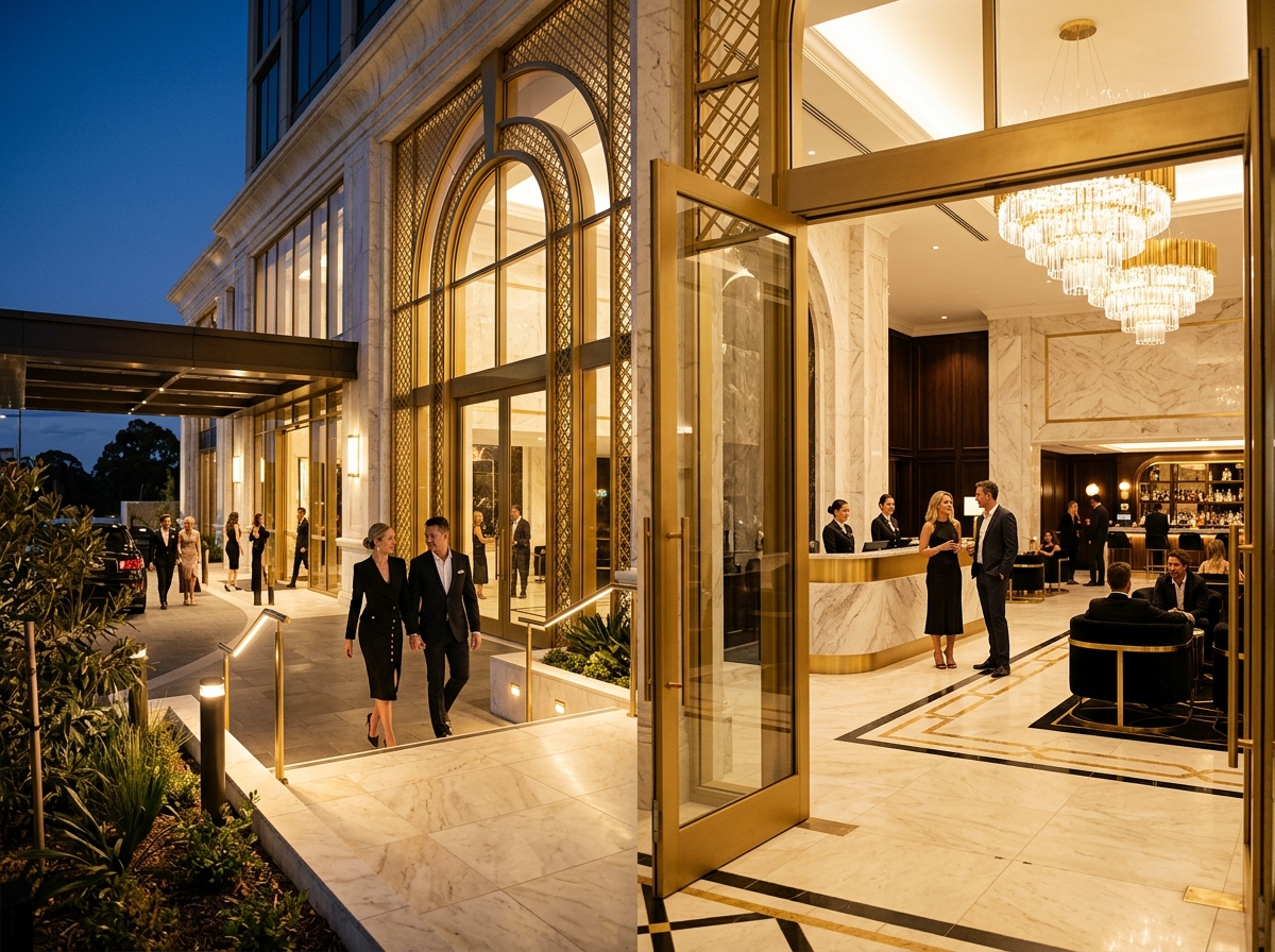 Editorial view of a luxury premium casino hotel in Australia